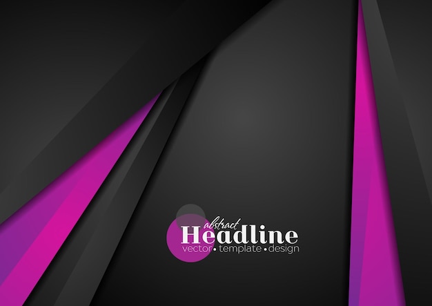 Abstract corporate purple and black tech background vector geometric graphic design