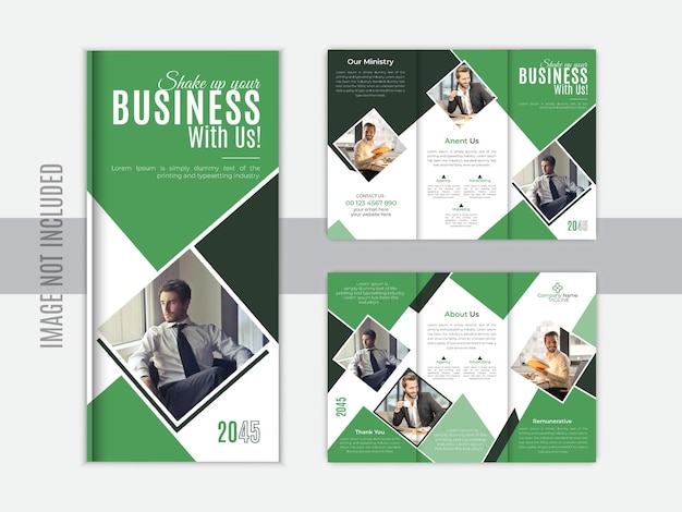 Vector abstract corporate trifold brochure design template