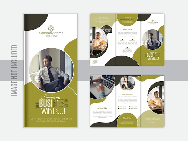 Vector abstract corporate trifold brochure design template