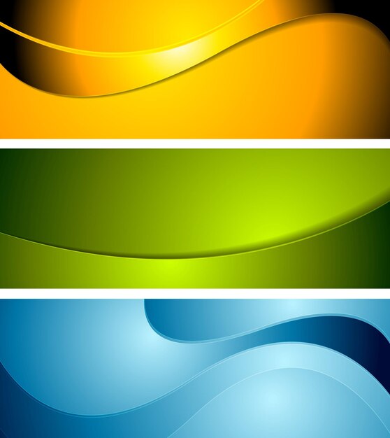 Abstract corporate wavy bright banners