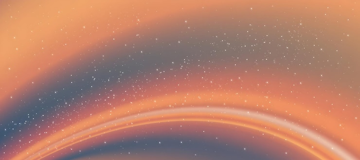 Vector abstract cosmic swirl with stars and a gradient of orange and blue
