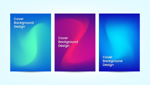 Abstract cover background design templates. Fluid gradient shapes composition with bright colors.