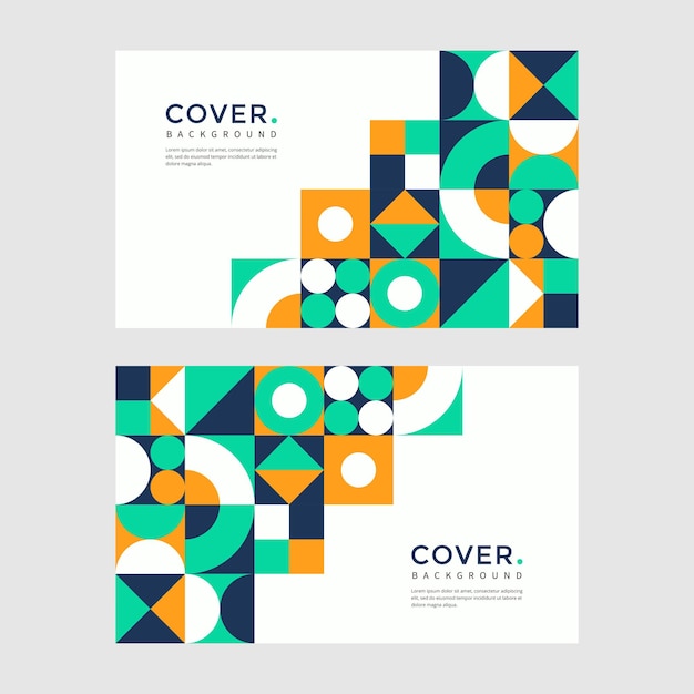 Abstract cover background with geometric and retro style