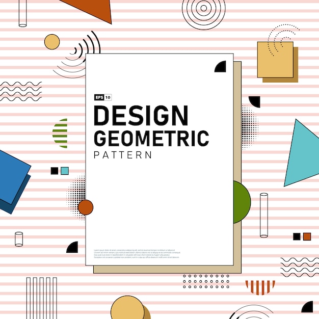 Abstract cover design of geometric pattern artwork background.