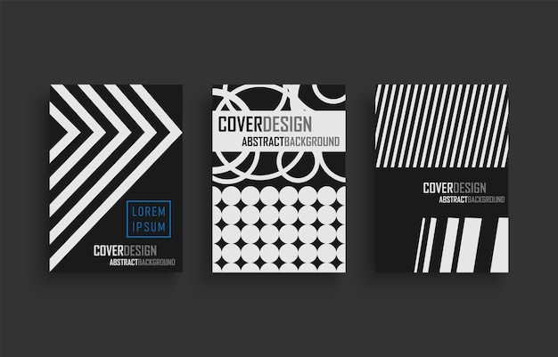 Vector abstract cover design set template geometric patterns