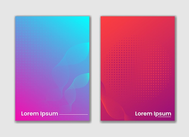 Vector abstract cover set template design with colorful background