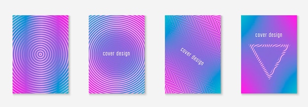 Abstract covers set Minimal trendy vector with halftone gradients Geometric future template for flyer poster brochure and invitation Minimalistic colorful cover Abstract EPS 10 illustration