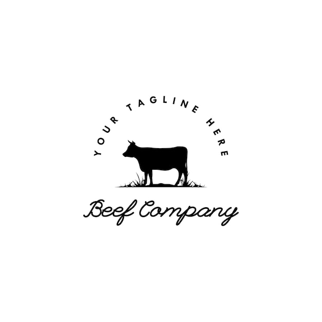 Abstract cow steak silhouette premium logo design