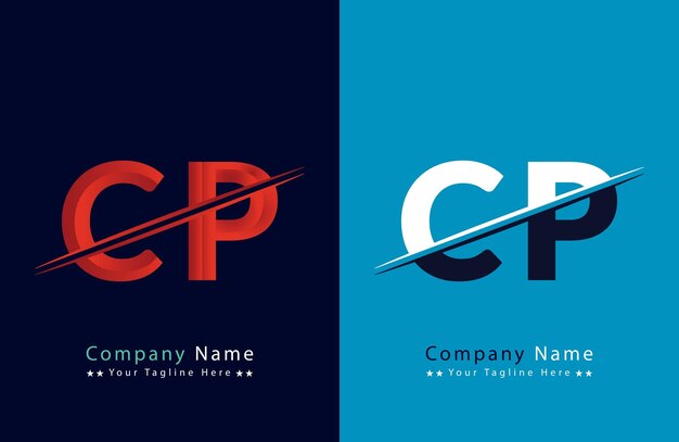 抽象的なCP文字ロゴデザインテンプレートベクトルロゴイラスト