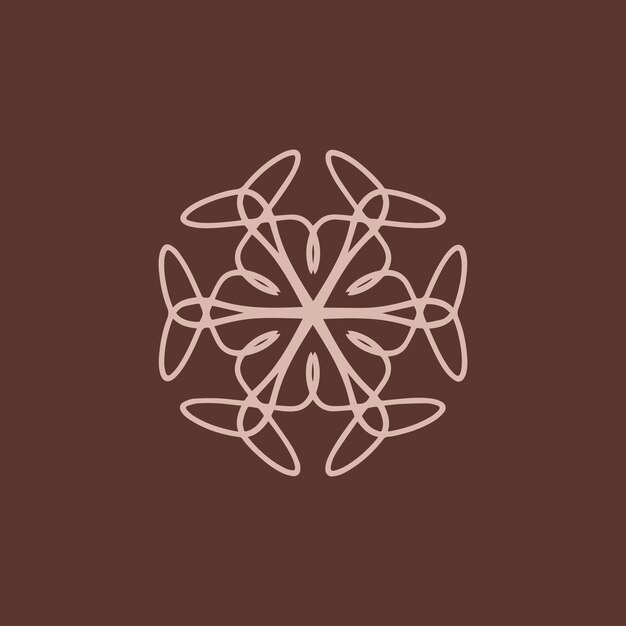 abstract cream and brown floral mandala logo suitable for elegant and luxury ornamental symbol