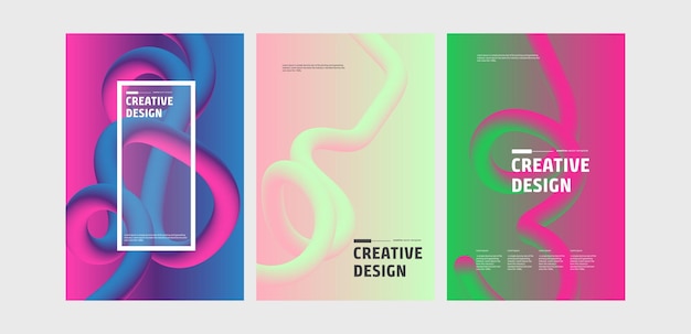Abstract Creatief ontwerp Templates Gradient Fluid Swirls Posters