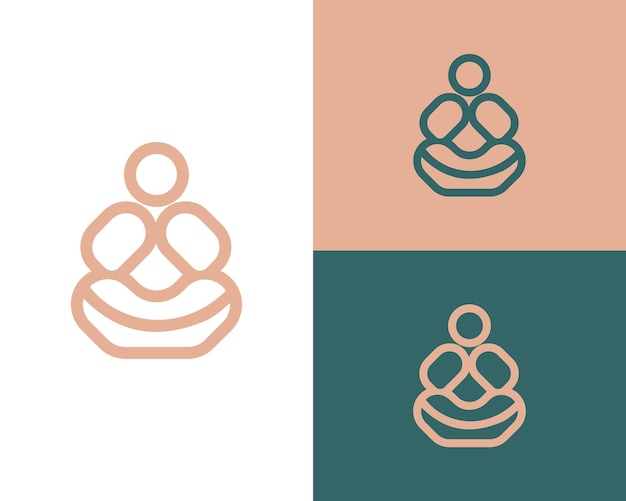 Abstract creatief yoga logo ontwerp vector icoon