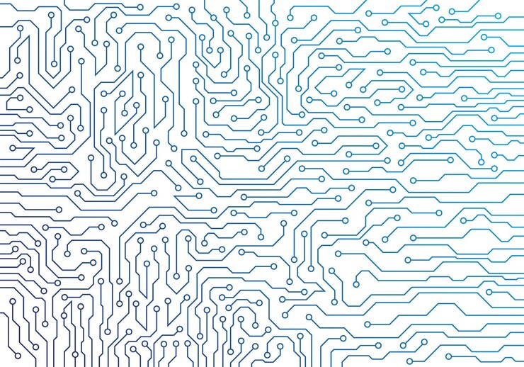 Vector abstract creative blue circuit board technology background