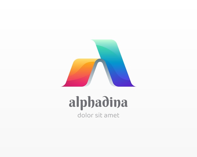 Abstract creative colorful letter a logo 3d strong letter mark vector icon