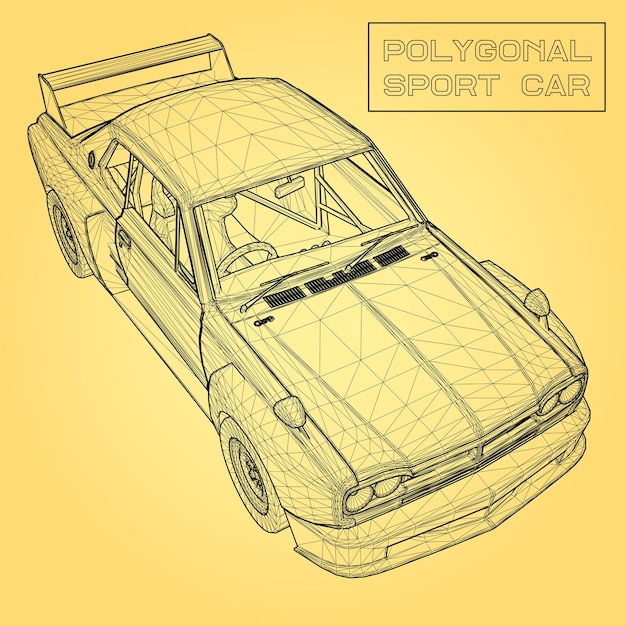 Абстрактный фон вектор творческой концепции 3d модели автомобиля. Спортивная машина.