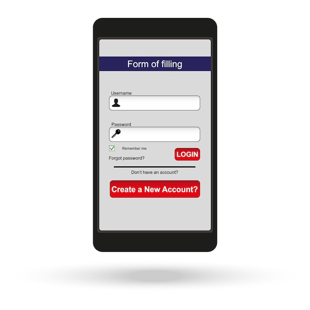 Vector abstract creative concept vector member login form interface for web page site mobile