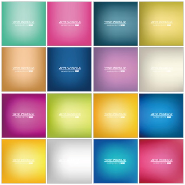 Vector abstract creative concept vector multicolored blurred background set