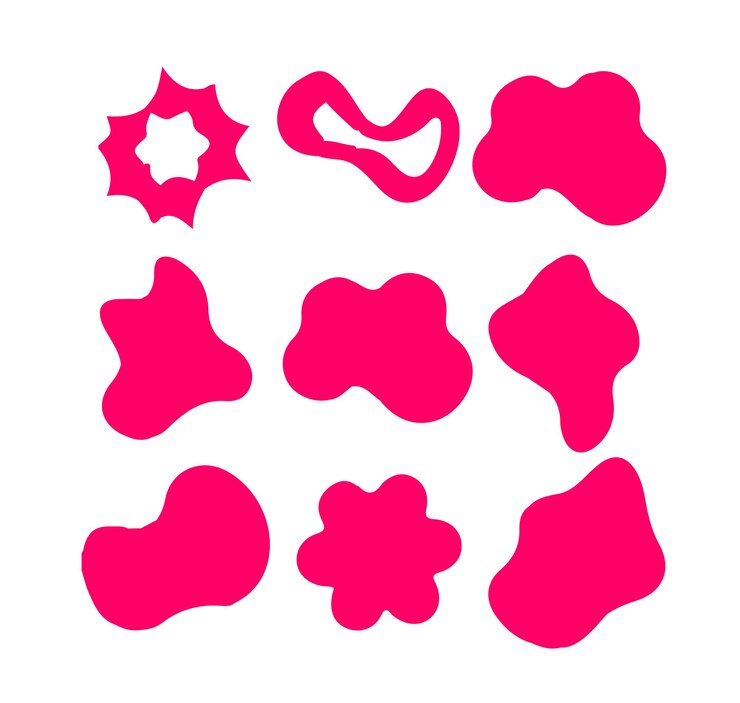 Vector abstract creative fluid blob elements with handdrawn touch