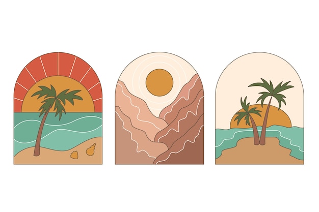 Vector abstract creative landscapes