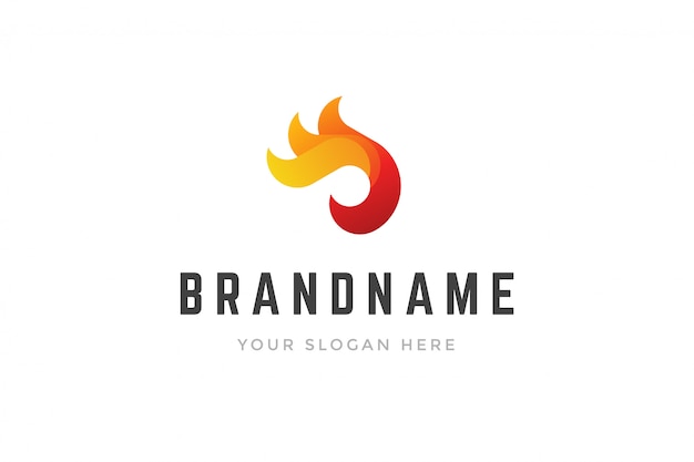 Abstract creative logo 3d fire flame shapes