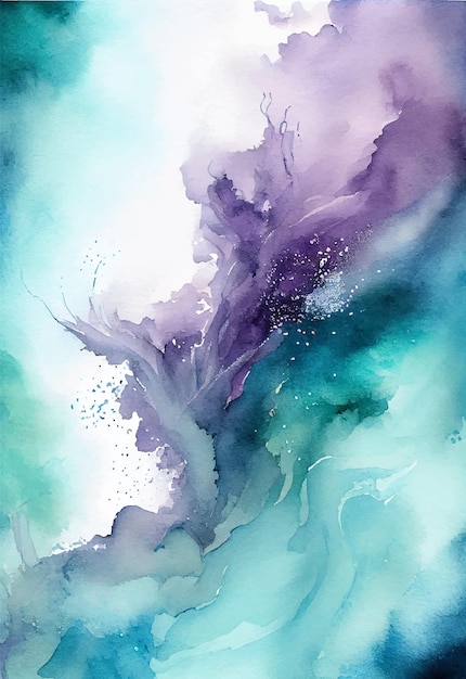 Abstract creative minimalist blue watercolor hand painted