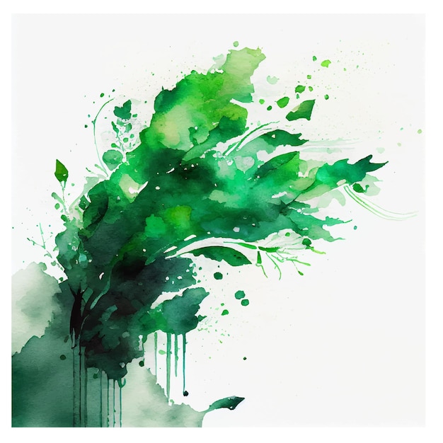 Vettore astratto creativo minimalista verde chiaro a base di erbe verde smeraldo lime pistacchio menta acquerello banner dipinto a mano