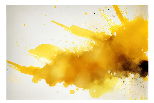 Abstract creative minimalist yellow watercolor hand painted banner