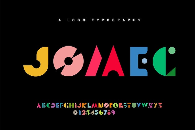 Vector abstract creative modern alphabet typography with colorful style fonts