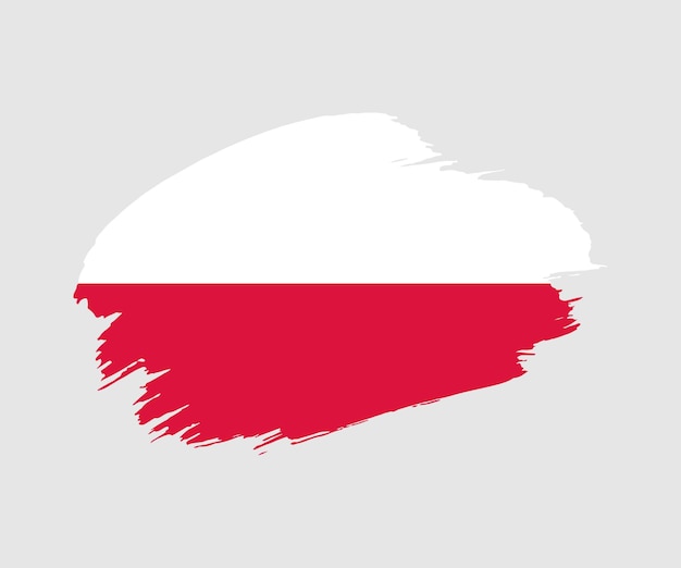 Abstract creative painted grunge brush flag of poland country with background