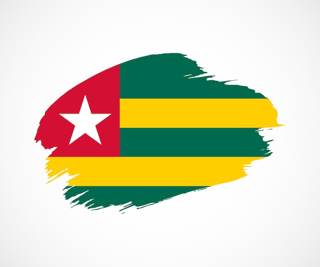 Абстрактный творчески окрашенный гранж-кисть флаг страны Того с фоном