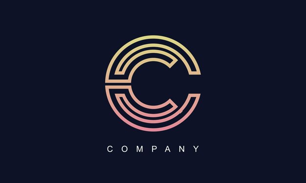 추상 크리에이 티브 프리미엄 기업 브랜딩 문자 C 로고 디자인