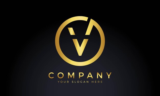 Abstract creative premium corporate branding letter v logo design