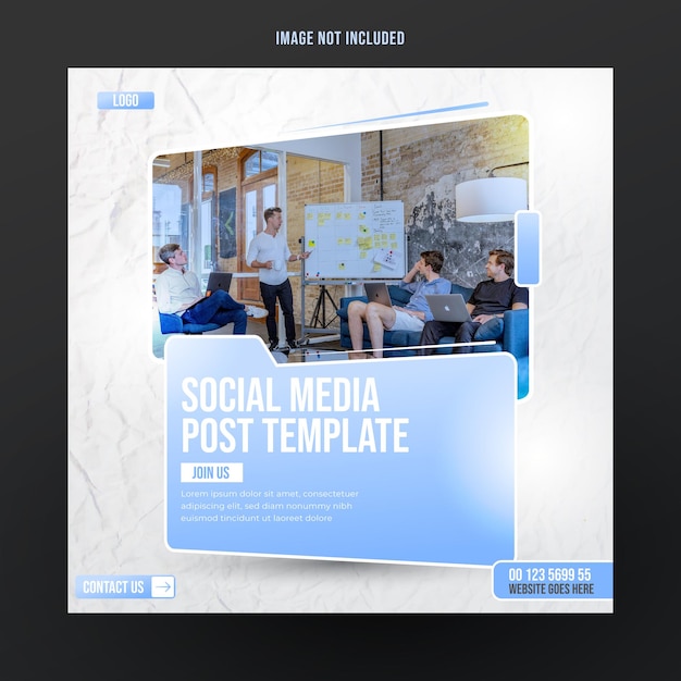 Abstract and creative social media post template design