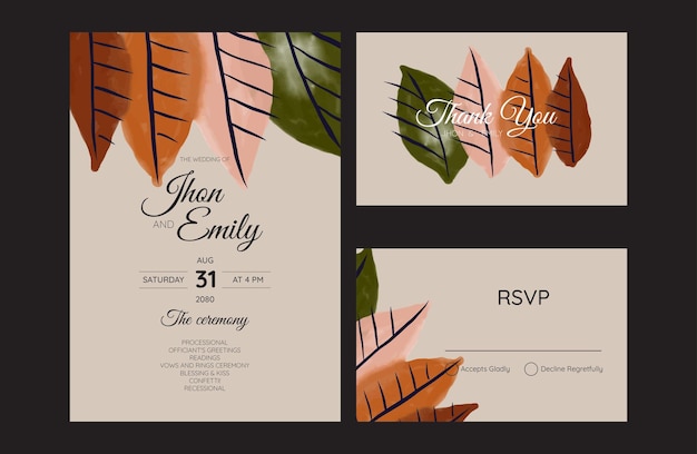 Abstract creative universal artistic wedding invitation