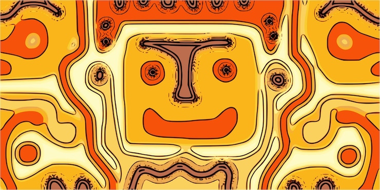 Vector abstract creature in ethnic style, vector banner