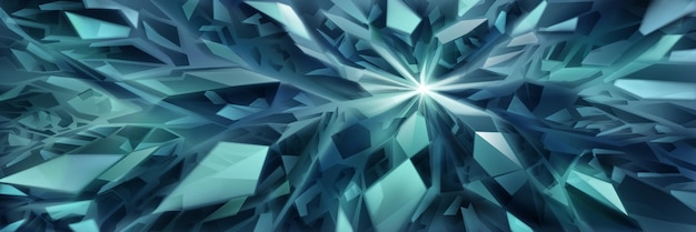 Abstract crystal background in light blue colors with highlights on the facets and refracting of light