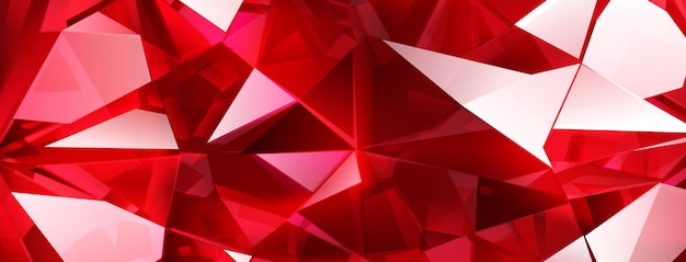 Vector abstract crystal background in red colors with refracting of light and highlights on the facets