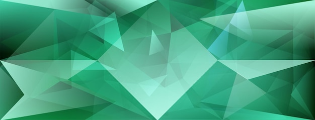 Vector abstract crystal background with refracting of light and highlights in green colors