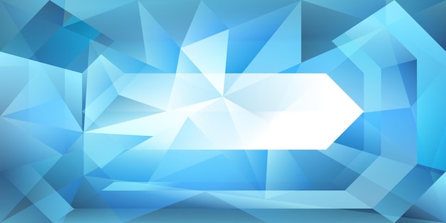 Abstract crystal background with refracting light and highlights in light blue colors