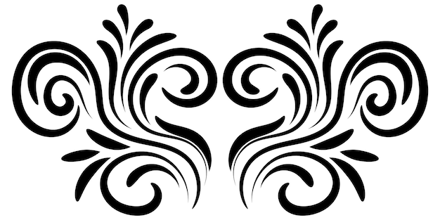 Abstract curly element for design swirl curl