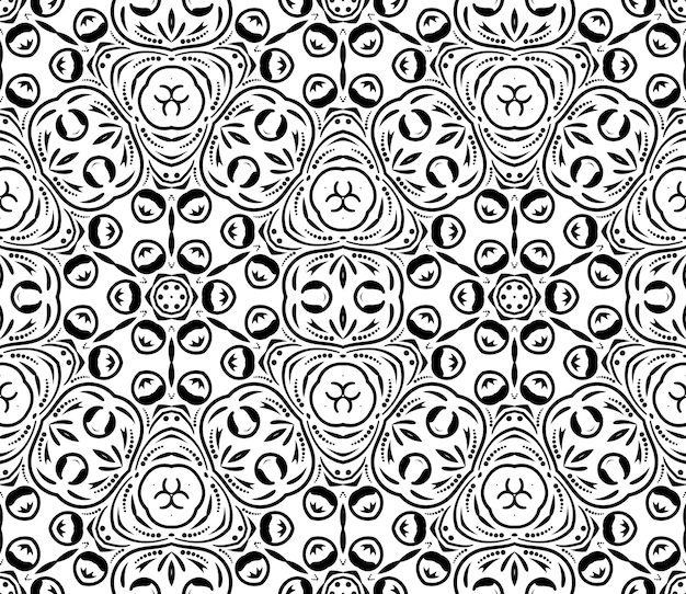 Abstract curly shapes seamless pattern. Swirl background. Ornamental backdrop. Cover, card.