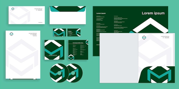 Abstract Curly Wave Modern Corporate Business Identity Stationary draft