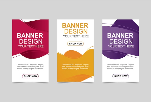 Abstract curve line banner template vector illustration design