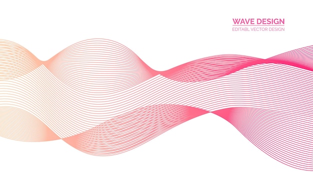 Abstract curved vector background with transparent waved line