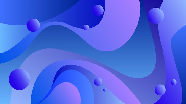 Abstract curvy gradient background with blue modern color combination