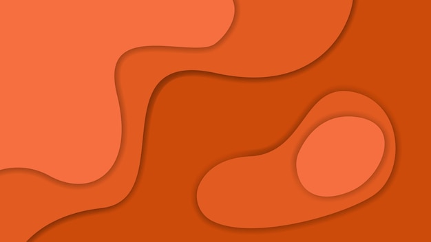 Abstract curvy orange papercut style background with soft and modern color combination