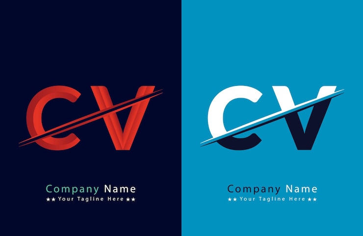 Vector abstract cv letter logo design template vector logo illustration