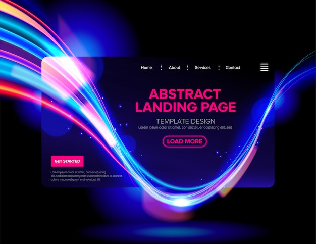 Abstract cyberpunk landing page