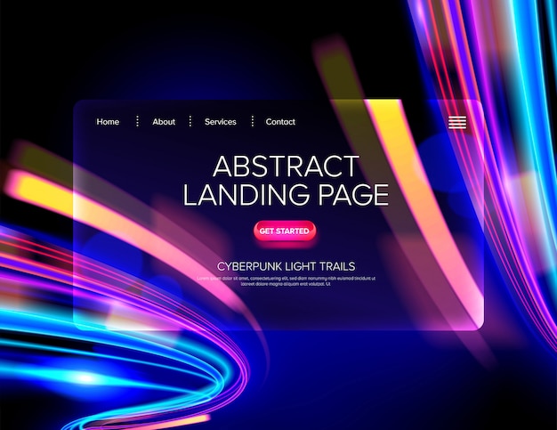 Abstract Cyberpunk Landing Page