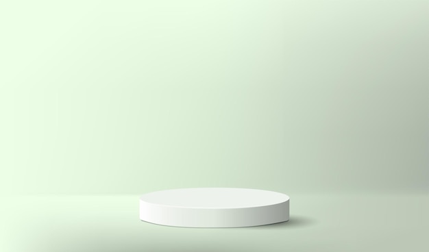abstract cylinder green podium with light scene product display presentation